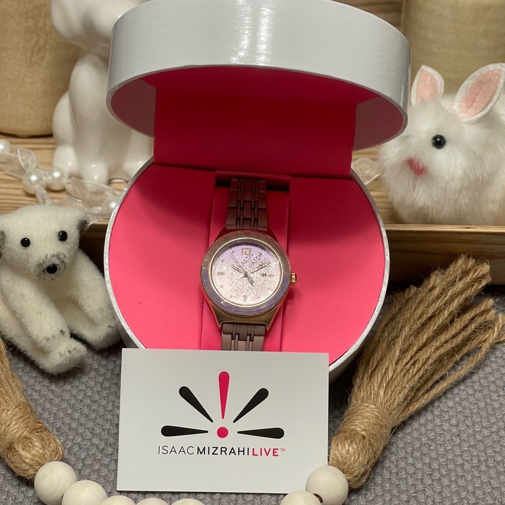 ISAAC MIZRAHI LIVE! Bezel Watch in light Pink - Picture 12 of 14